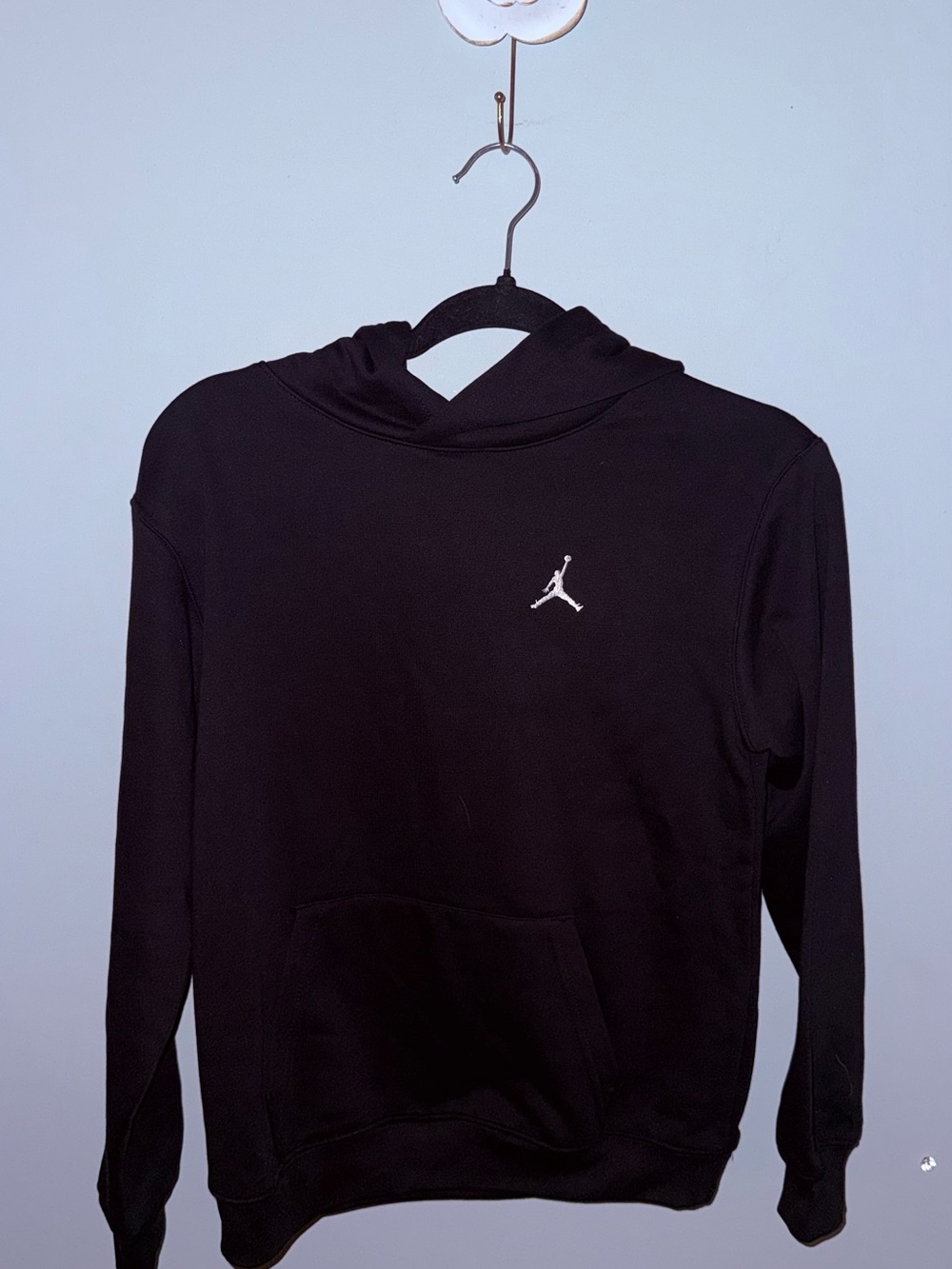 Jordan Black Crewneck Hoodie with White Jumpman